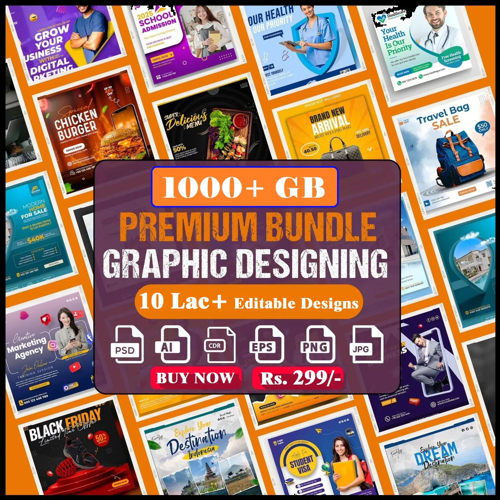 🌟 1000+ GB with 10 Lac+ Ultimate Mega Graphics Design Bundle - The Complete Design In Your Hands!